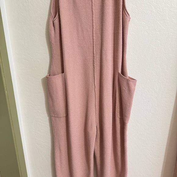 Pink Knit Oversized Baggy Jumpsuit Playsuit Pockets Small - Picture 4 of 8